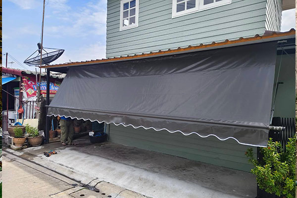 ติดตั้งขาค้ำ กันแดด กันฝน ข้างบ้านจอดรถ ราชบุรี