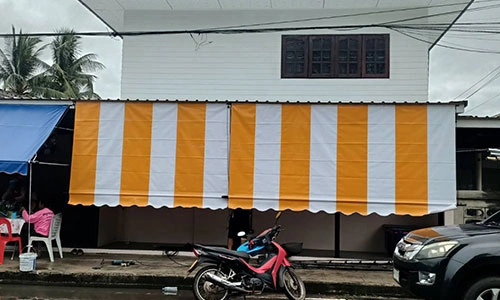 ผ้าใบชักรอกสีสลับ