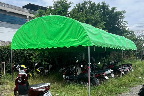 ติดตั้งเต็นท์ผ้าใบ ที่พักจอดรถกันแดด กันฝน น่าน